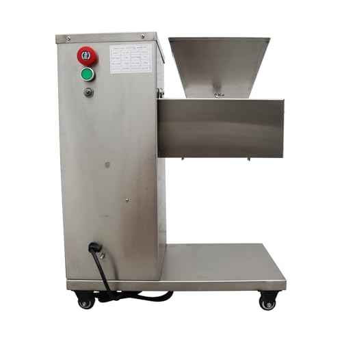 EQCOTWEA Electric Meat Cutter Machine 12mm Commercial Meat SlicerStainless Steel Blade Shredded Machine for Beef,Chicken,Pork and Fish 400KG/H 110V 750W TJ130L Series