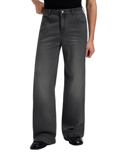 Susclude Mens Baggy Jeans Old Money Stretch Flared Relaxed Fit Jeans for Men Lightweight Wide Leg Stylish Denim Pants Grey - image 1