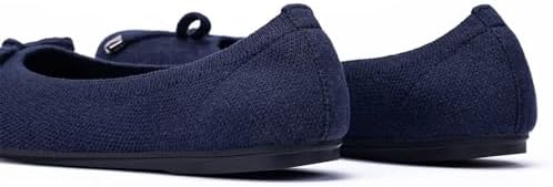 Frank Mully Women’s Ballet Flat Shoes Knit Dress Shoes Round Toe Slip On Ballerina Walking Flats Shoes for Woman Low Wedge Comfort Soft Navy, 6.5 | Image 4