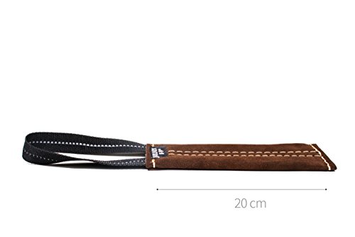 Julius-K9, 185LE-20, Beisswurst, Leder, flach, 20 cm lang, eine Handschlaufe