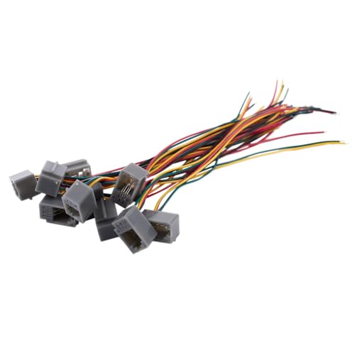 LKHRIPMA 10 Pcs 616E 4P4C RJ9 Female Telephone Connector Adapter w 4 Wires 8cm