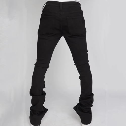 Men Cargo Jeans Distressed Ripped Skinny Straight Leg Jeans Fashion Casual Denim Pants Streetwear4