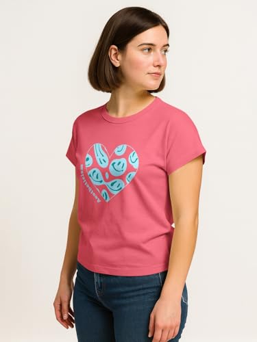 Image of HELLCAT Mulitcolor Trendy Printed Body Fit T-Shirt for Women | Pack of 1 T-Shirt