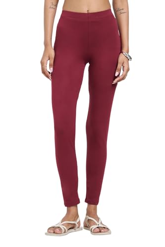 Image of Rangmanch by Pantaloons Women's Cotton Stretch Bottoms | Skinny Fit | Mid Rise Waist | Ankle Length