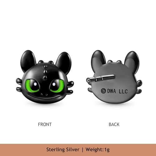 Gnoce HYYTD How To Train Your Dragon Cool Toothless Black Dragon Stud Earrings for Her, S925 Sterling Silver Stud Earrings for Women Wife, Valentine‘s Day, Mother’s Day Jewelry2
