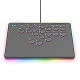 Mocoli Arcade Stick, U16 Controlador sin Palancas 16 Teclas para Juegos de Lucha Controlador Arcade con Funciones Turbo RGB y Compatibilidad con Teclado Gaming Intercambiable en Caliente