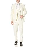 Adam Baker by Statement Men's Single Breasted Three Piece Shawl Collar Tuxedo - Cream - 52L