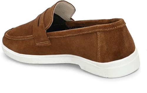 Image of Men Suede Leather Loafers with Bow - Cushioned Comfort, Durable Sole & Everyday Luxury