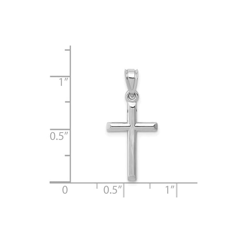 14k White Gold Cross Pendant Necklace on a 14K White Gold 18 in. chain - Image 5