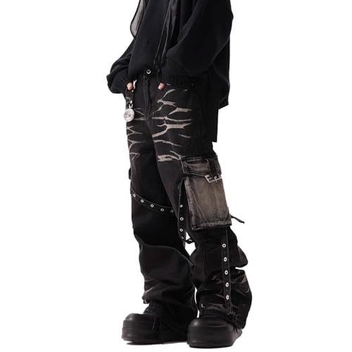 Baggy Cargo Pants Wide Leg Denim Cargo Jeans Y2k Hip Hop Oversized Jean Vintage Streetwear Clothes with Multi Pockets3