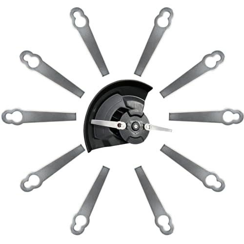 Lame Coupe Bordure, shallyong Lot de 10 Lames de Rechange pour Coupe Bordure Metal, Lame Tondeuse Gazon, Remplacement des Lames de Strimmer d'Herbe