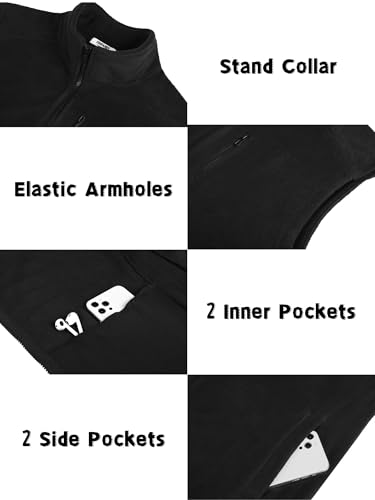 COOFANDY Men's Lightweight Fleece Vest Sleeveless Zip Up Warm Jacket Casual Outerwear Vests With Pockets4