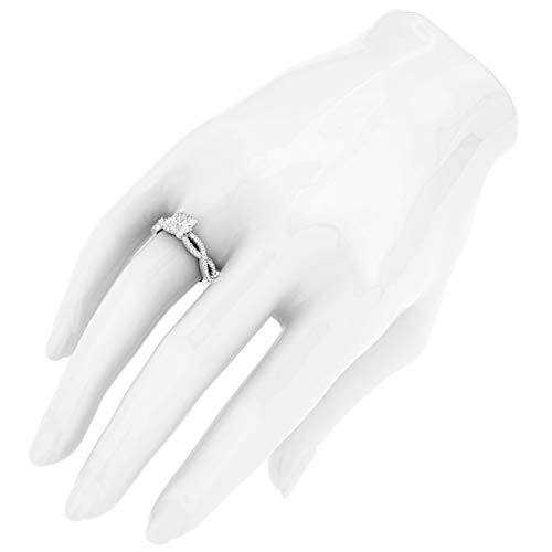 Sterling Silver Infinity Twist Vintage Simulated 1.0 CT Diamond or Genuine Moissanite Engagement Ring Promise Bridal Ring4