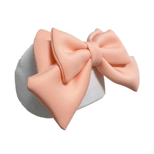 kowaku Bow Ski Helmet Cover Ski Bike Helmet Decoration Lovely for Women Girls Comfortable Girl Gifts Outdoor Sports Cap Decor Winter, White Hat Pink Bow