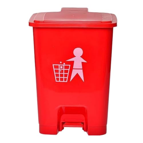 Image of Biomedical waste bins Plastic Pedal Dustbin for hospitals Waste Bin 25 Litre (25Ltr, Red) With 5 Pcs Bio Hazard Bags Free Red Color with Foot Pedal