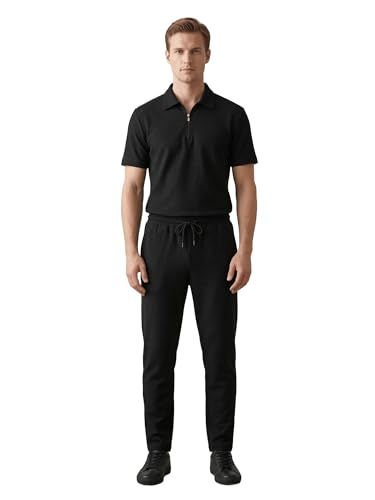 Image of Dollar Men Co-Ord Set | Polyester Trackpants + Polo T-Shirt | Regular Fit, Quick Dry & Breathable | Gym, Casual & Sportswear | Pack of 1