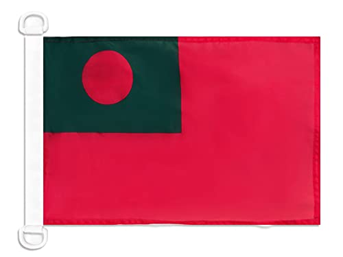 AZ FLAG - Bangladesh Civil Ensign Nautical Flag - 18'' x 12'' - For Outdoor and Boat - Bangladeshi merchant Banner Knitted Polyester with Two Plastic Rings - Vivid Colors - 12x18 in - 45x30 Cm — image 1