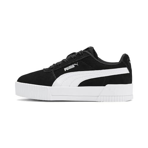 Image of Puma Women's Carina Ps Black White Leather Sneakers-13 UK (370533)