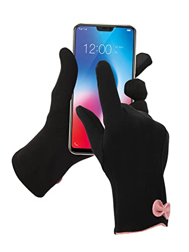 Image of FabSeasons Slim warm Winter Gloves For Women, with velvet lining inside for cold weather, Touchscreen enabled index finger, also ensures a Smooth Driving /Riding Experience
