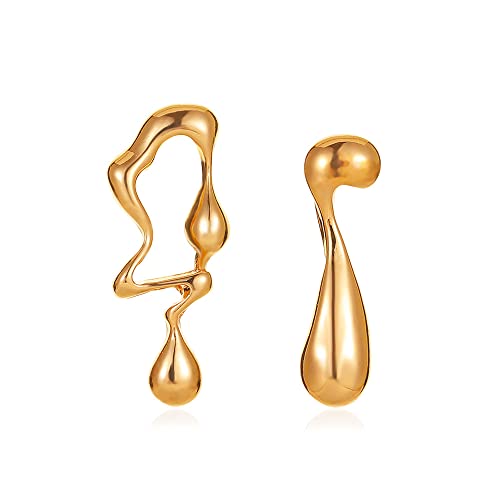 Bcenoilua Orecchini da Donna Orecchini a Goccia Irregolari in Argento Sterling Disadattati Orecchini dal Design Unico Asimmetrico di Pioggia...