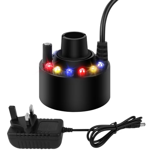HOTUT Mini Mist Maker LED Mist Fountain Mister Fogger for Pond Decor