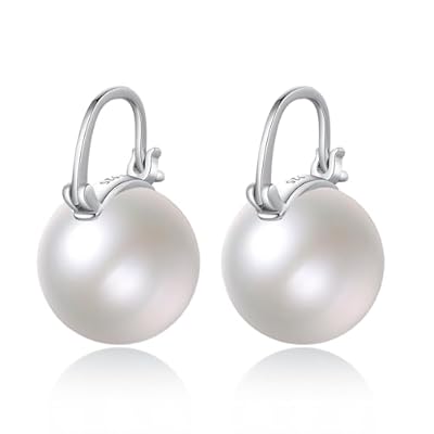 Pearl Earrings for Women 925 Sterling Silver White Gold