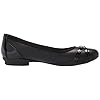 Clarks-Womens-Sara-Tulip-Ballet-Flat Clarks Women's Sara Tulip Ballet Flat, Black Leather/Patent Combi, 7