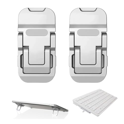 JEYORZY 2 Pcs Mini Laptopst&auml;nder,Tragbarer Tastatur-Erh&ouml;hung f&uuml;r Schreibtisch,Faltbarer Unsichtbar Laptop Halterung,Laptop Erh&ouml;hung Selbstklebende Computerhalterung,f&uuml;r Allen Laptops(Doppelschicht)