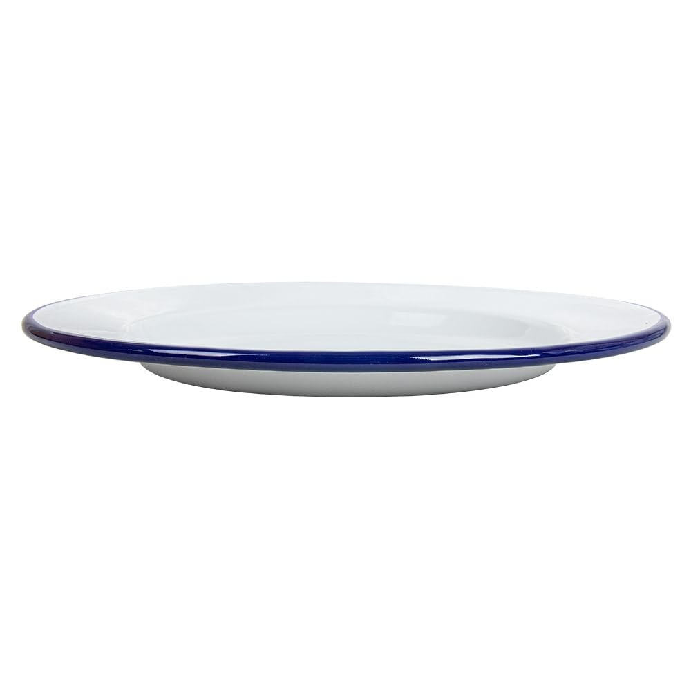 García de Pou 6 Unités - Assiettes Plates enamelware 25,5 x 2 cm Blanc Fer Émaillé