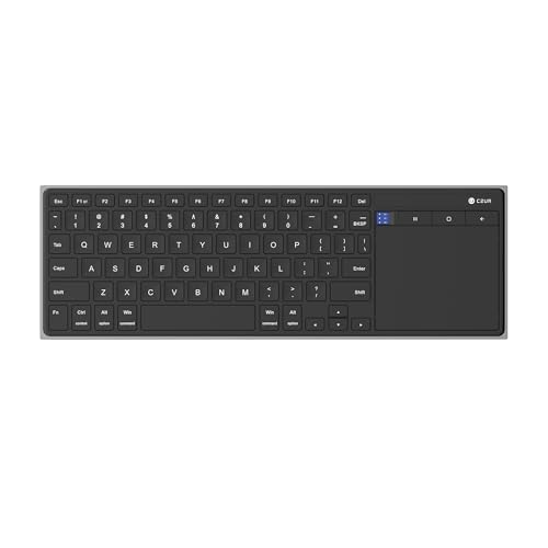 CZUR Portable Computer Keyboard with Trackpad, Rechargeable Bluetooth Keyboard with Touchpad, Wireless Ultra Slim Keyboard for PC/Laptop/Tablet/Phone, for Windows/Android