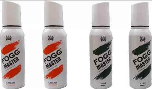 FOGG MASTER 2 CEDAR, 2 PINE (PACK OF 4) Body Spray - For Men & Women (480 ml, Pack of 4)