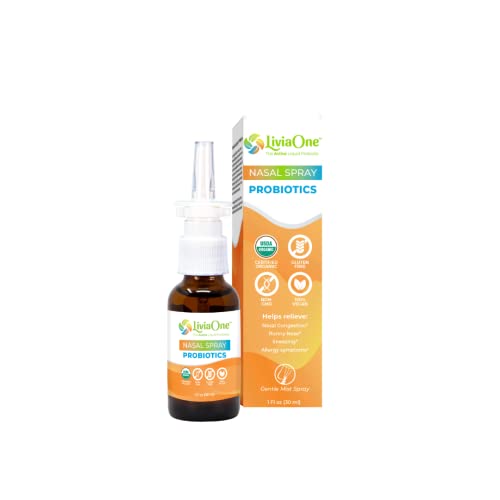 LiviaOne Probiotics Nasal Spray All-Natural Sinus Relief Helps with Allergies Nasal Congestion Runny Nose and Sneezing 1 Fl Oz (Pack of 1)