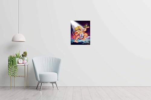 BALDAU PRINTS Paper God Hanuman Ji Religious Wall Poster For Room (Gloss Laminated, 12X18 Inch, 300 Gsm) F-328