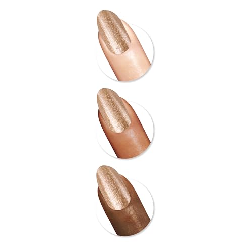 Sally Hansen Insta-Dri Nail Polish Chrome Top Coat | Quick Dry, Long Lasting, Streak-Free Shine, Opaque | Lustrous Gold | Metallic Gold Nail Polish Detail