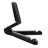 デスクトライアングルスタンド タブレット/スマートフォン用 角度調整可能 折りたたみ コンパクト収納 (ブラック)