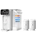 Waterdrop CT01 Countertop Water Filter System, Hot and Cold Water Dispenser with Multi-Stage Filtration with WD-CF01 Replacement Filter 1 Pack, Bundle
