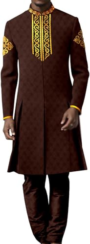 Costume dashiki pour soirée de mariage ensemble homme imprimé ajusté