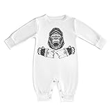 [STEBVI] ロンパース ゴリラ ベビー服 長袖 カバーオール 女の子 男の子 赤ちゃん服 前開き パジャマ 新生児 幼児 かわいい 肌着 柔らかい 部屋着 寝間着 出産祝い プレゼント 3-6M