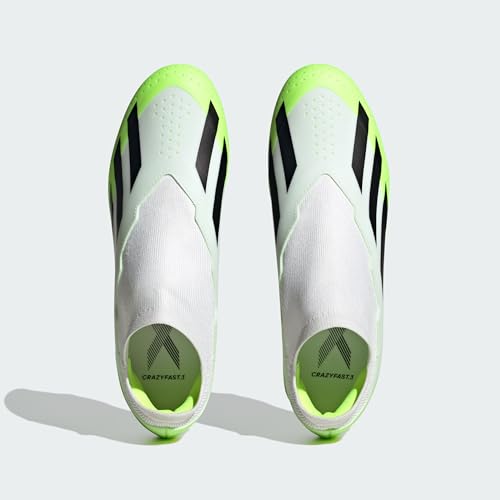 adidas X Cazyfast.3 Adult Firm Ground Soccer Cleats, Unisex Sizing Cloud White/Core Black/Lucid Lemon 11 Women/10 Men