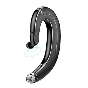 Ear Hook Bluetooth Headphone V5.0 with Mic, Painless Single Ear Wireless Headset 5 Hrs Playtime for Android Phones/iPhone X/8/7/6, Lightweight Non Bone Conduction Headphone with Ear Plug