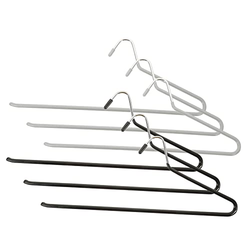 LALADEFIEE 6pcs Heavy Duty Trousers Hangers with Non Slip Surface for Closet Organization Peg Hangers for Pants Scarves and Ties Space Saving