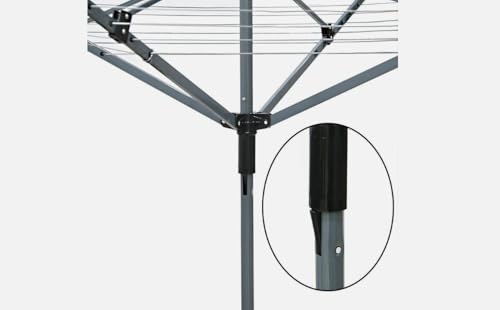 Rotary 4 Arms Aluminium & Powder-Coated Washing Line – Heavy Duty Outdoor Folding Clothes Airer Garden Laundry Drying Rack PVC Coated Line With Ground Spike & Cover (45M Rotary Airer) - Image 4