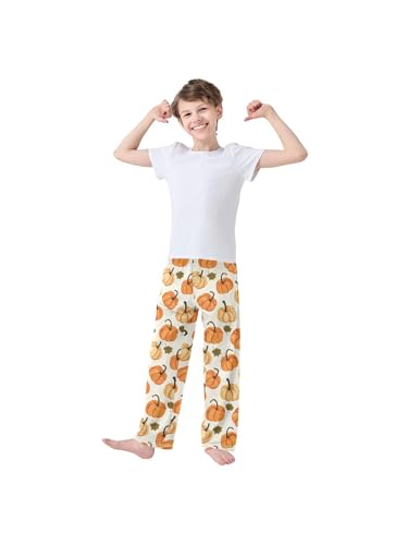 Pumpkins and Maple Leaf Boys Pants for Kids Jogger Pants with Pockets S3