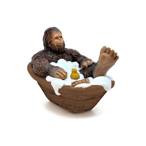 Marshall Home & Garden Bathtub Sasquatch Big Foot with Rubber Ducky 3 inch Resin Minature Figurine for Outdoor Lawn Patio Garden - Woodland Knoll Collection Cover