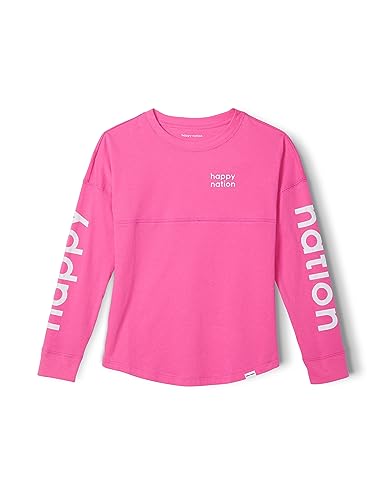 Image of Happy Nation Girls Relaxed Cotton Long Sleeve T Shirt