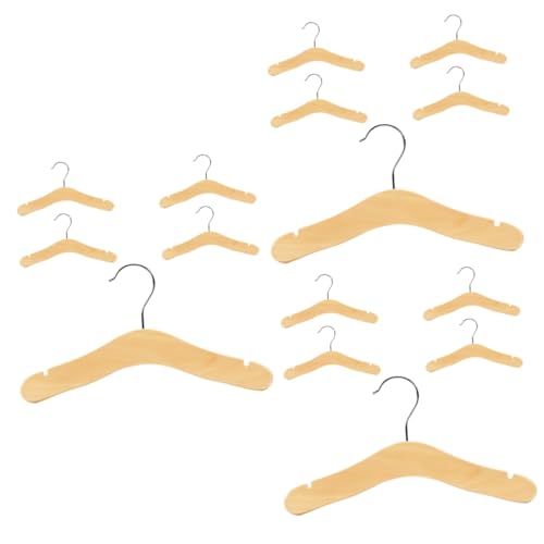 SOLUSTRE 3sets 5 Pcs Wooden Hangers for Clothes Hangers for Newborns for Home and Shop Use for Skirts and Pants 5pcs*3
