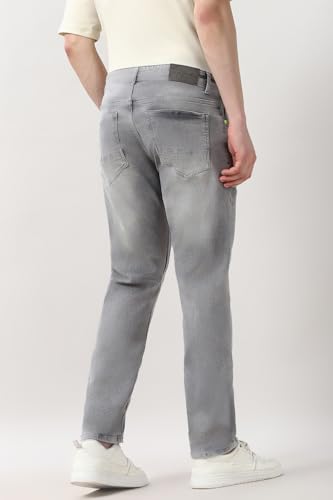 Image of Peter England Men's Slim Tapered Jeans | Denim | Casual Wear | Modern Fit