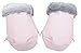 Manoplas para carrito silla de bebé pelo extra-suave y ecopiel Stark (rosa/gris)