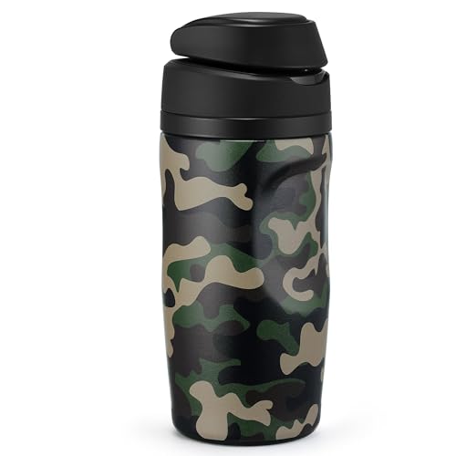 Image of Fijinhom 16 oz Insulated Water Bottle,Stainless Steel Sports Water Bottle with Straw, Double Wall Vacuum Leak Proof, Cold for 24 Hours, BPA Free for Travel, Sport, Outdoor, Camouflage color