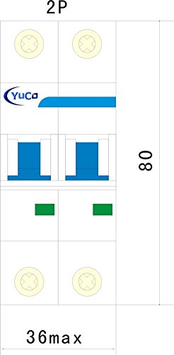 Yuco YC-25-2D Miniature Din Rail Circuit Breaker D Curve 277/480V 50/60Hz 2 Pole (25 Amp)